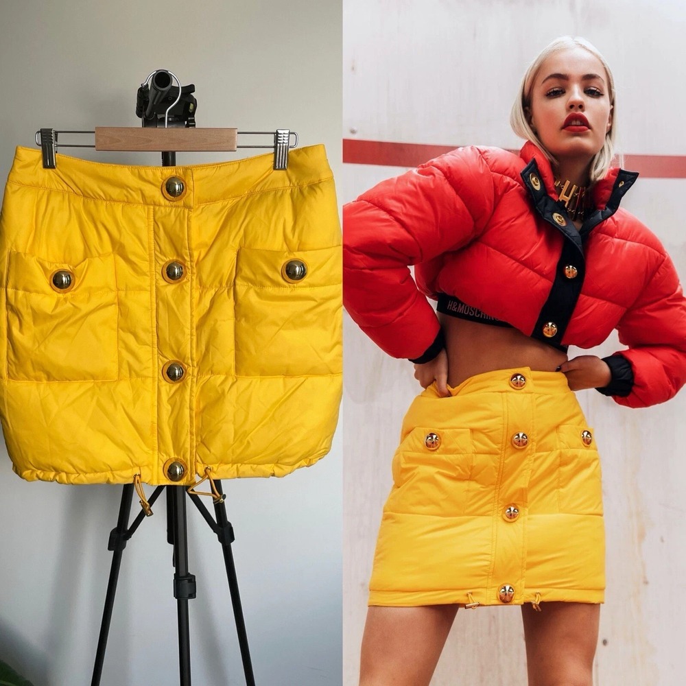 Moschino H&M by Jeremy Scott Yellow Puffy Skirt EU 38/US 6 A2‎